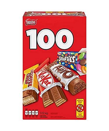 NESTL Mini Halloween Assorted Chocolate & Candy - KITKAT Coffee Crisp AERO Smarties - 1.02 kg (Pack of 100 Mini Bars) Chocolate 100 Count (Pack of 1)