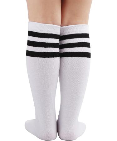 DRESHOW BQUBO Kids Toddler Soccer Socks - White/Black Stripe, 3-6 Years - Buy Online on SooperMarket.com
