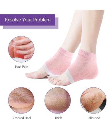 4 Pairs Heel Moisture Gel Socks for Cracked Heels | Foot Care Open Toe Socks for Dry Skin Treatment - International Shipping Available - Buy Online on SooperMarket.com