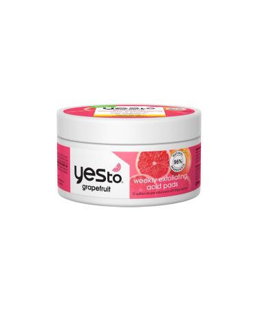 Yes To Grapefruit Weekly Acid Pads Brightening & Exfoliating Treatment That Glows Skins Improves Tone & Texture With Antioxidants AHAs & BHAs Natural Vegan & Cruelty Free 12-Count Dull & Uneven Skin