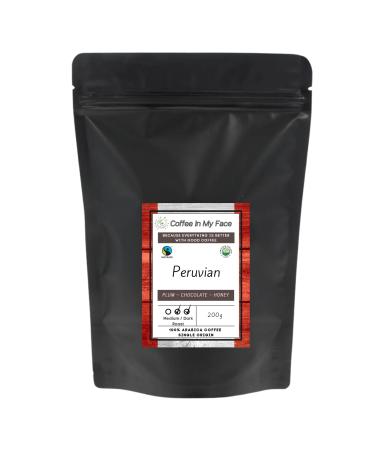 Coffee In My Face - Peruvian | Freshly Fine Ground For Espresso | Medium/Dark Roast | Single Origin | 100% Arabica Coffee - 200g. Fairtrade & Organic