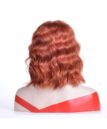 Short Wavy Curly Bob Red Lace Front Wig - 20 Heat Resistant Synthetic Hair for Women & Girls - Buy Online on SooperMarket.com