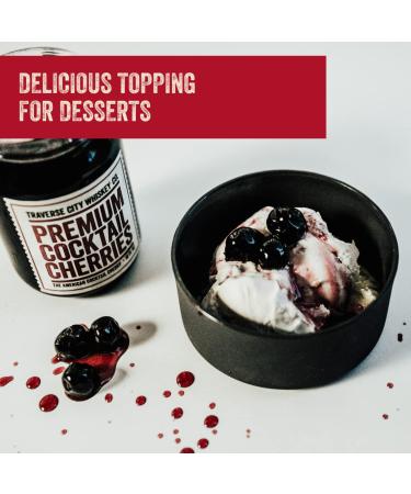 Traverse City Whiskey Co. Premium Cocktail Cherries - All American Natural & Kosher | Perfect Garnish for Cocktails, Desserts & More - Buy Online on SooperMarket.com