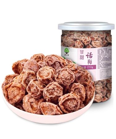 Sweet and Sour Plum Dried 210g/can preserved fruit Sour and Sweet Nine System Green Plum Dried Snack Foods Chinese specialty snacks Candies Plum Cakes Preserves (1can)