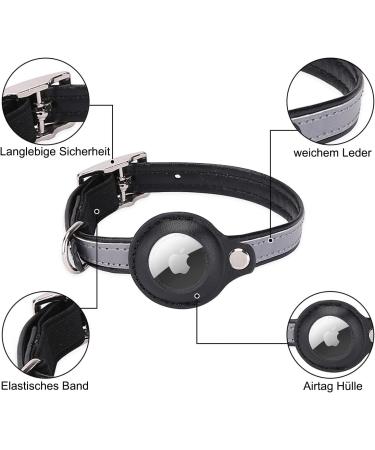 Premium Leather Airtag Cat Collar - Adjustable Reflective GPS Neck Band for All Cat Sizes | Anti-Loss Tracking & Safe Design - Buy Online on SooperMarket.com