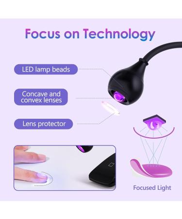 AORAEM 3W LED Nail Lamp - Portable Professional Gel Nail UV Light with Timers for Home DIY - Flash Cure Nail Polish - CC-Touch Black - Buy Online on SooperMarket.com