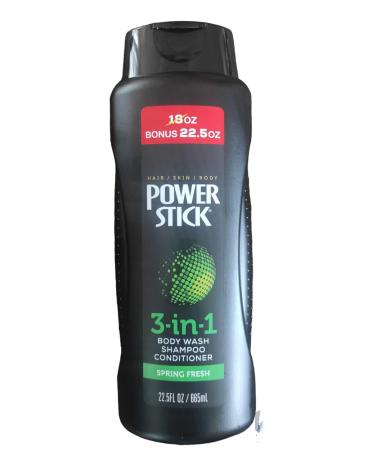 Power Stick 3-in-1 Shampoo Conditioner & Body Wash - Spring Fresh 22.5oz (665ml) | International Shipping Available - Buy Online on SooperMarket.com