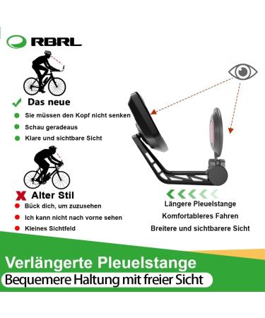 RBRL Extra Large Bar End Bike Mirror - Impact-Resistant Glass Mirror for E-Bikes & Bicycles (Left Wing Diamond) - Buy Online on SooperMarket.com