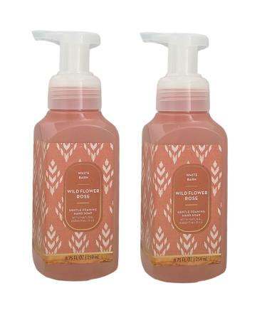 Bath & Body Works Bath and Body Works Wild Flower Rose Gentle Foaming Hand Soap 8.75 Ounce 2-Pack (Wild Rose) 1 pounds 17.5 Ounce Wild Flower Rose 8.75 Ounce