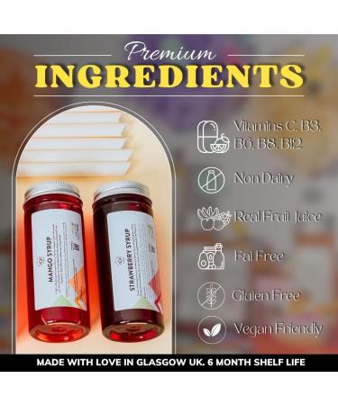 Bubble Tea Kit - Mango & Strawberry with Apple & Strawberry Popping Boba | Serves 6 | Low Calorie & Low Sugar Fruit Tea Concentrate - Buy Online on SooperMarket.com