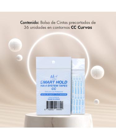 Adhesive Tape for Wigs and Hair Prosthetics - Smart Hold: Flexible and Gentle Adhesive Tape - Strong Adhesive Power - Resilient and Extra Strong Hold up to 4 Weeks - Curved CC Shape - LuxHair - Buy Online on SooperMarket.com