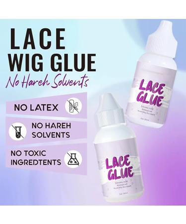 Wig Glue Invisible Lace Adhesive Glue Hair Replacement Bonding Glue For Wigs Toupee Systems Lace Hairpiece Hair Closure Strong Hold Waterproof Transparent Formulated For Oily Skin 1.3 Oz - Buy Online on SooperMarket.com