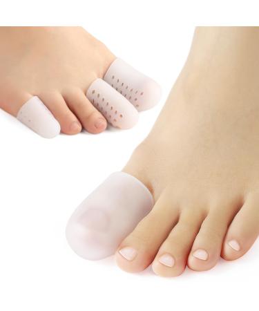 Bukihome 16 Pcs Silicone Toe Protectors - 8 Pcs Silicone Big Toe Caps Toe Sleeve with Aloe Vera Extract