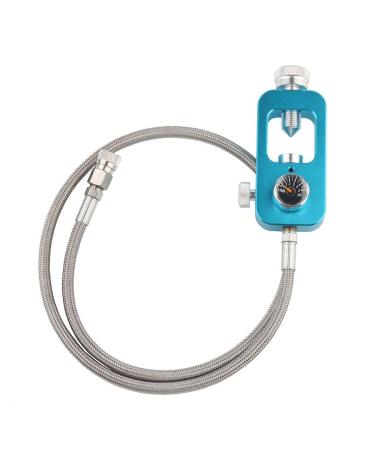 HPDMC 4500psi Yolk Fill Station for HPA Tanks - High Pressure Gauge - Aluminum Alloy Refill Adapter - 36in Teflon Hose - DIN Valve for PCP Paintball Tank Charging System (Blue)