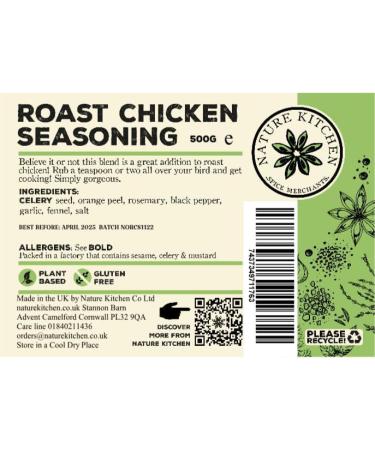 Nature Kitchen Roast Chicken Seasoning (Mild) 500g - Gluten-Free & Vegan Cooking Blend for Marinades, Sauces, & Grilling - Buy Online on SooperMarket.com