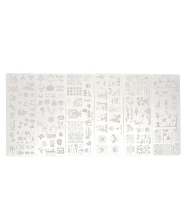 Uonlytech 6pcs Halloween Nail Art Plates - Pumpkin Pattern DIY Nail Templates for Stunning Manicure - Buy Online on SooperMarket.com