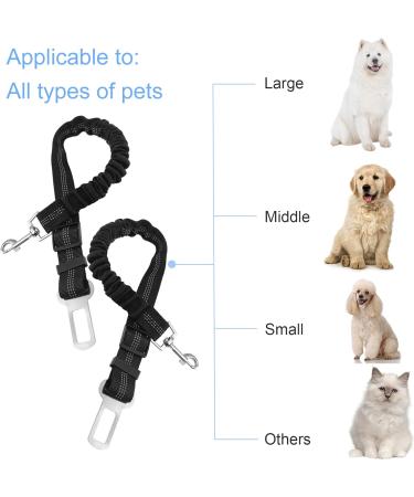 Nutabevr Adjustable Dog Car Belt - 2-Piece Safety Strap with Elastic Jerk Damping & Strong Carabiner - Perfect for Dogs & Cats - Buy Online on SooperMarket.com