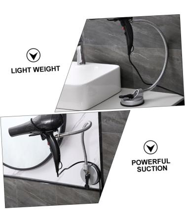 Alipis Adjustable Blow Bathroom Storage Suction Hair Stand Cup Steel Holder Dryer Rack Hands - Buy Online on SooperMarket.com