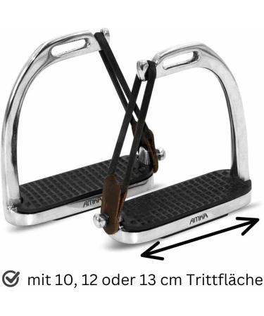 AMKA Stainless Steel Safety Stirrups - Flexible 10 cm 12 cm & 13 cm Options for Equestrian Safety | International Shipping Available - Buy Online on SooperMarket.com