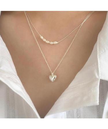 Oralgo Adjustable Heart Pendant Necklace - French Style Silver Collarbone Chain for Women & Girls - Buy Online on SooperMarket.com