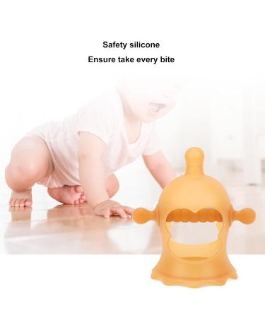 Wrist Hand Teether with 3 Realistic Pacifiers - Silicone Grind Teeth Safe Baby Teether for Gum Discomfort Relief (Brown) - Buy Online on SooperMarket.com