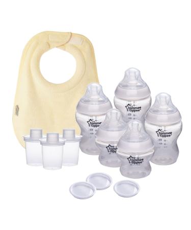 Tommee Tippee Formula Feeding Solution  Baby Bottle Set | Closer to Nature Bottles  Breast-Like Nipples | Travel Lids  Formula Dispenser & Milk Feeding Bib Formula Feeding Set