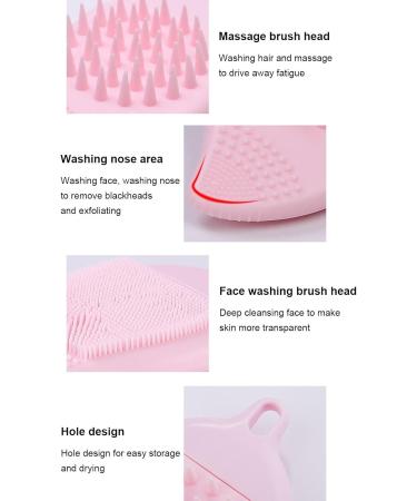 Face Wash Scrubber | Double Side Silicone Face Scrub Brush Manual Skin Care Scalp Brush Multi-Use Handheld Scrubber Solid Powder - Buy Online on SooperMarket.com