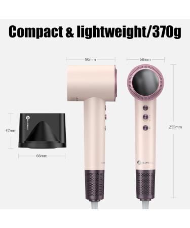 Slopehill Hair Dryer - 110 000 RPM High-Velocity Low Noise Lightweight | Intelligent Temperature Control for Home Salon & Travel - Pink & Rose Gold - Buy Online on SooperMarket.com