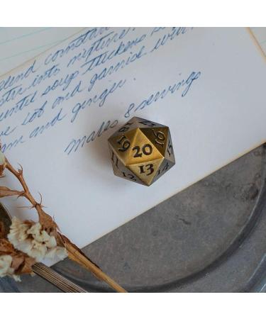 Gold Metal D20 Spindown Dice for MTG Commander EDH - Extra Large & Heavy - Buy Online on SooperMarket.com