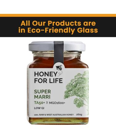 UKs Most Active Honey | Super Marri TA50+ / MGO 1600+ | Stronger than Manuka Honey 1000 MGO - Manuka Honey Medical Grade | Raw Honey - Cold Pressed & Unpasteurised | Honey for Life (260 g) 260 ml (Pack of 1) - Buy Online on SooperMarket.com