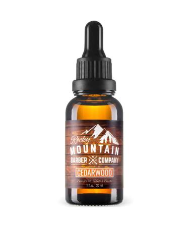 Rocky Mountain Barber Company Men s Cedarwood Beard Oil - Featuring Grapeseed Oil Coconut Oil Argan Oil and Real Cedarwood Essential Oil