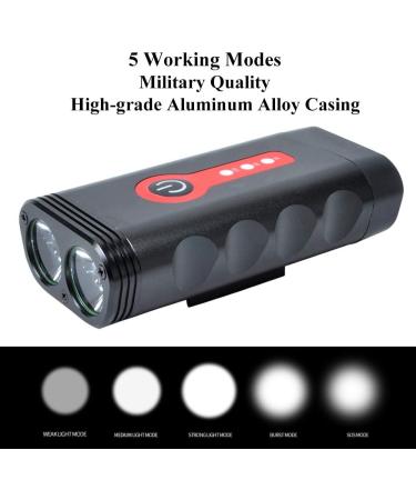 BurningSun Bike Light Set - 1000 Lumens, 5 Modes, 360 Rotatable, USB Rechargeable, IP65 Waterproof - Front and Back Cycling Lights - Buy Online on SooperMarket.com