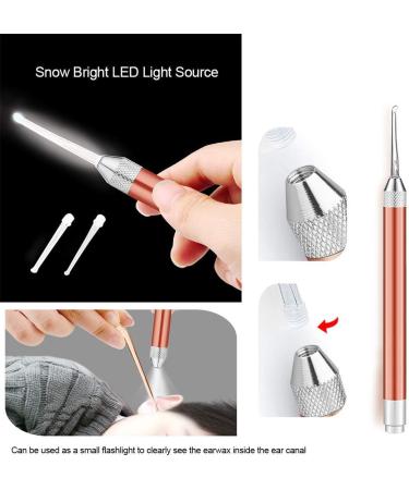 Earwax Removal Kit LED Light Ear Curette Tools Stainless Steel Ear Cleaner for Children and Adults Tweezer Earpick Exfoliator Cleansing Tools Set with Storage Box Rose Gold 8 Pcs (rose gold) - Buy Online on SooperMarket.com