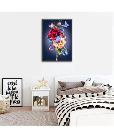 Flower Paint by Numbers Kit - Butterfly Adult DIY Oil Painting 12X16 Inch - for Adults & Kids Beginners - Pink - Buy Online on SooperMarket.com