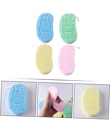 Healeved 4pcs Bath Sponge Set - Portable Baby Body Scrubber & Shower Tool - Child Household Bath Accessory - Sponge Brush 13x7cm - Buy Online on SooperMarket.com