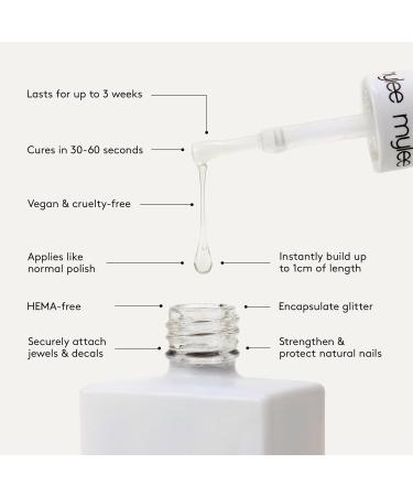 Mylee 5 in 1 Builder Base Strengthening Gel 15ml - Light Pink UV/LED Nail Polish Coat for Hard Strong Nails - Professional Manicure Repair - Buy Online on SooperMarket.com