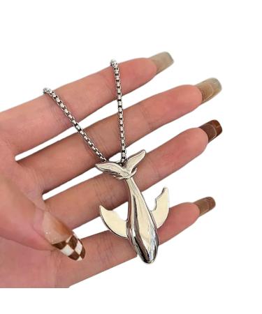 OralGos Stainless Steel Whale Pendant Necklace Elegant Necklace Sweater Chain Stylish Long Necklace for Men