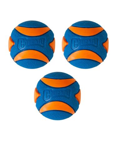 ChuckIt! Ultra Squeaker Ball Dog Toy Ball Durable Rubber Squeaky Dog Ball Chuck It Launcher Compatible Toy For Dogs 3 Pack Medium 3 Pack Medium