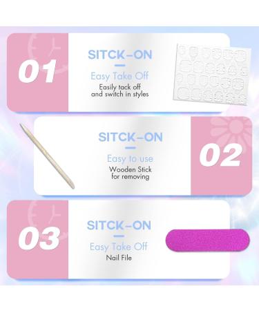 Hot Pink Medium Length Press On Nails Kit - 24PCS Square Fake Nails Set for Women - Summer Acrylic Glue On Nail Extensions - Buy Online on SooperMarket.com