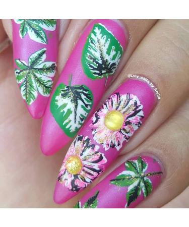 Alexnailart NA006: Natural Leaves Nail Art Stamping Plate for DIY Stencil Designs - Buy Online on SooperMarket.com