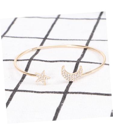 TENDYCOCO 2pcs Rhinestone Bracelets Open Cuff Bracelet Crystal Vintage Bracelets Moon Bracelet for Women Friendship Bracelet Shiny Bracelet Crystals Bracelet To Open Wristband 5.5X5.5cmx2pcs Goldenx2pcs - Buy Online on SooperMarket.com