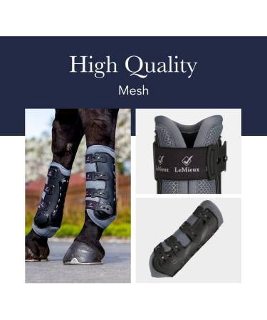 LeMieux Mesh Brushing Horse Boots - Protective Gear and Training Equipment - Equine Boots Wraps & Accessories Large Black - Buy Online on SooperMarket.com