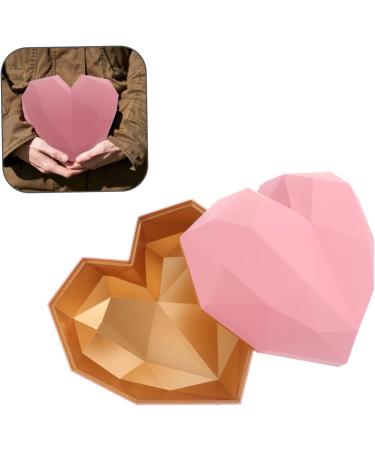 KOMBIUDA Heart Shaped Box Bridesmaid Wedding Favor Boxes Party Holder With Cover Miss 18X18X12CM Pink - Buy Online on SooperMarket.com