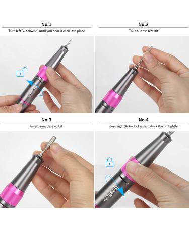 Bestidy Nail Drill Machine 30000rpm Professional Rechargeable Kit with Phone Power Bank - Gray - Buy Online on SooperMarket.com