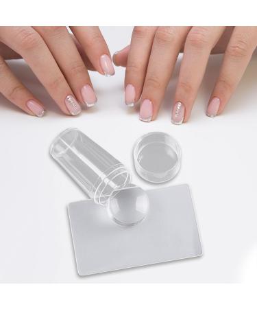 Jelly silicone nail stamp Optimized transparent marshmallow stamp & scratch nail stamp with cap for DIY manicure printing tool 1PCs