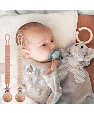 Buy Silicone Pacifier Chain 2-Pack for Boys & Girls | Durable & Flexible Clips in Purple & Pink - Buy Online on SooperMarket.com