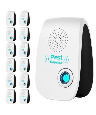 2023 Upgraded Dual Ultrasonic Pest Repeller 12 Pack Electronic Pest Repellent Pest Control Plug for Insects Roach Mice Spider Mosquito Repellent for Home Kitchen Office Warehouse Hotel Garage