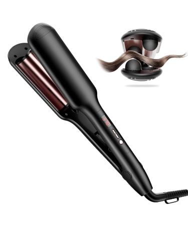 Double Barrel Curling Iron Wand Wavy Crimper for Short Hair