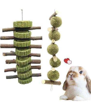 Barley Ears Kachtiele for rabbits hamsters chicken stuff with apple wood sticks natural grass cake and grassy teeth teeth toys for rabbits hamsters 2 pieces 2PCs