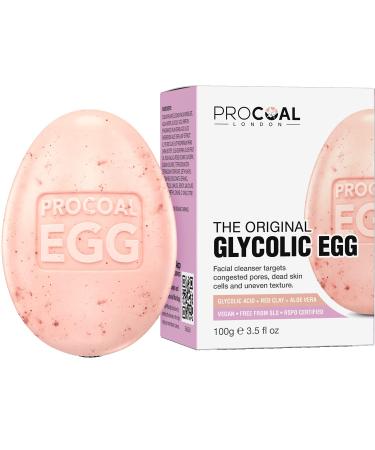Glycolic Egg Facial Cleansing Soap 100g by Procoal - Glycolic Acid Cleanser For Rejuvenated Bright and Glowy Complexion Vegan & Cruelty-free